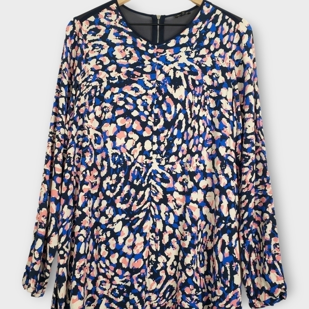 River Island Long Sleeve Printed Dress Size 10 - Picture 4 of 11